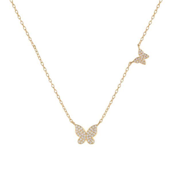 Double Butterfly Pendent Necklace