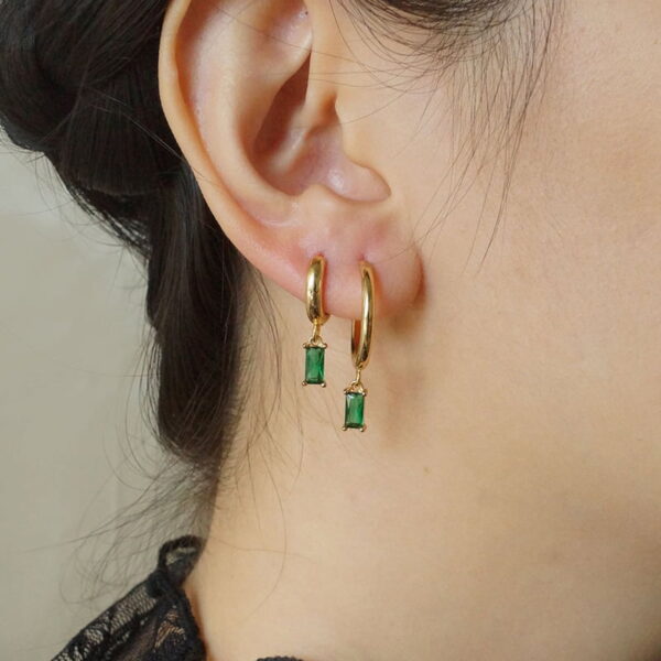 Zirconia Colouful Hoops Earings - Image 2
