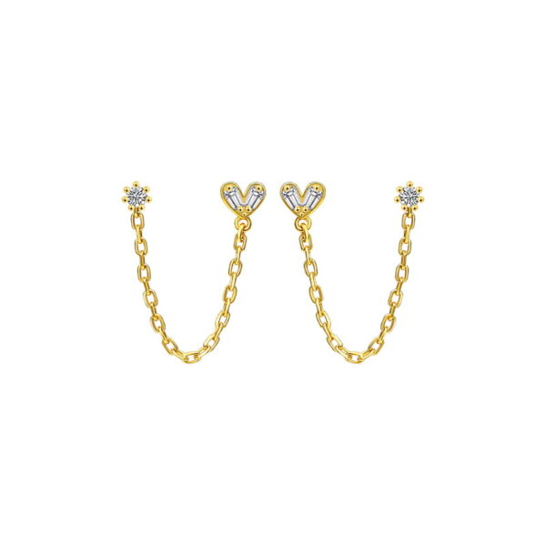 Star & Heart Chain Link Earring