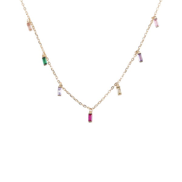 Colorful Diamond CZ Necklace - Image 2