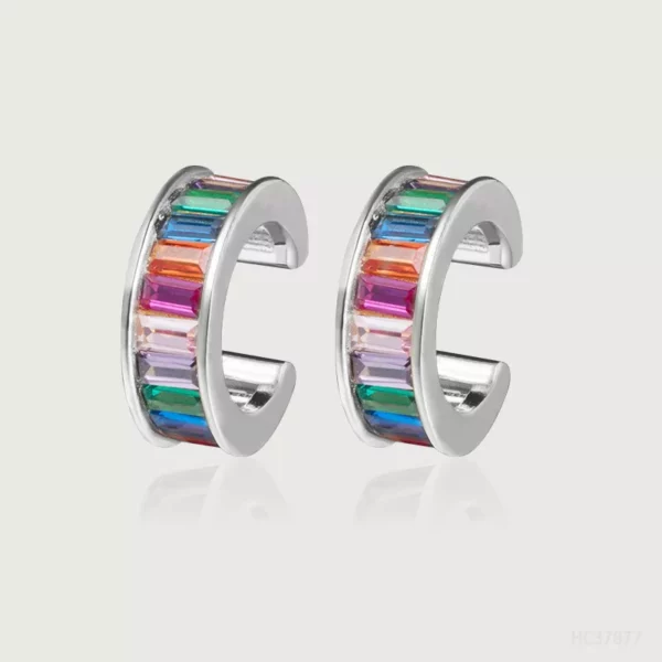 Party Baguette Earrings Cuff - Image 2