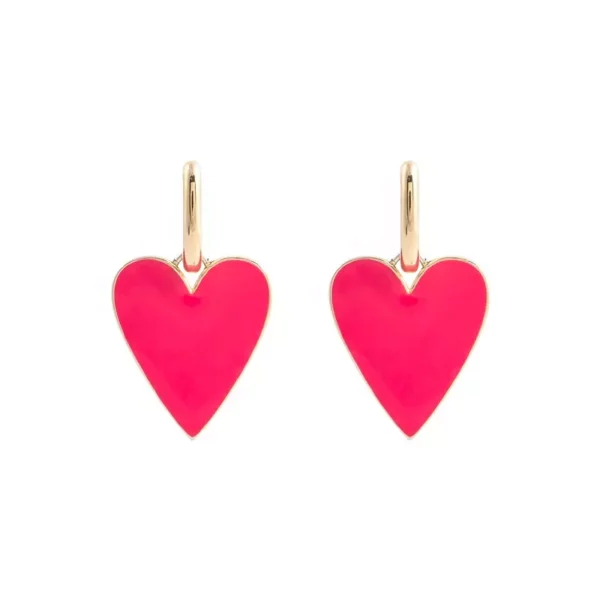 Enamel Big Heart Shape Earring