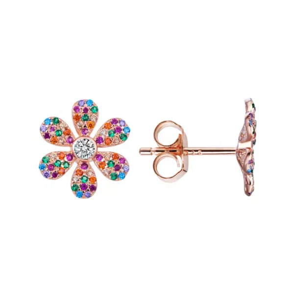Hexapetal Flower Stud Earring