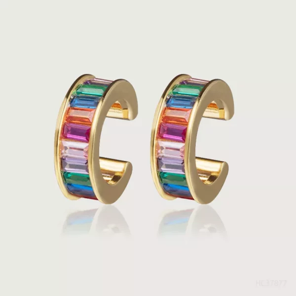 Party Baguette Earrings Cuff