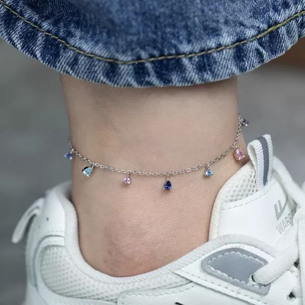 Light Color Cz Anklet - Image 3