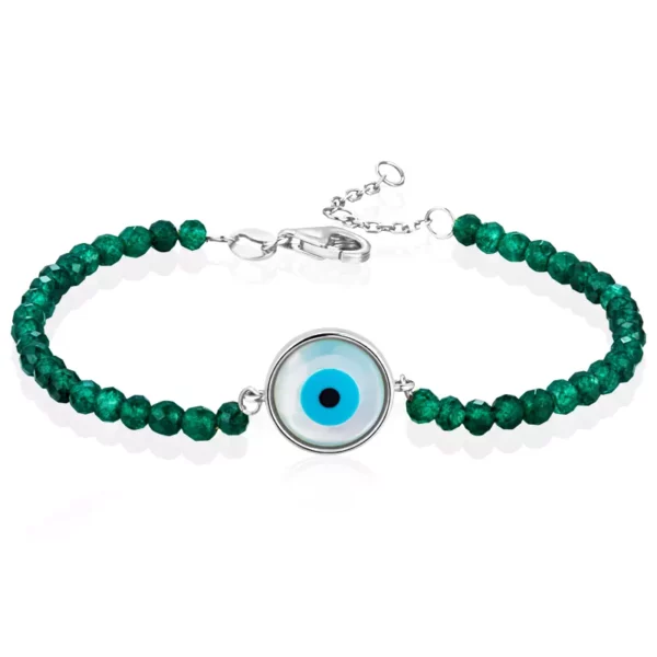 Evil Eye Crystal Beaded Bracelet - Image 2