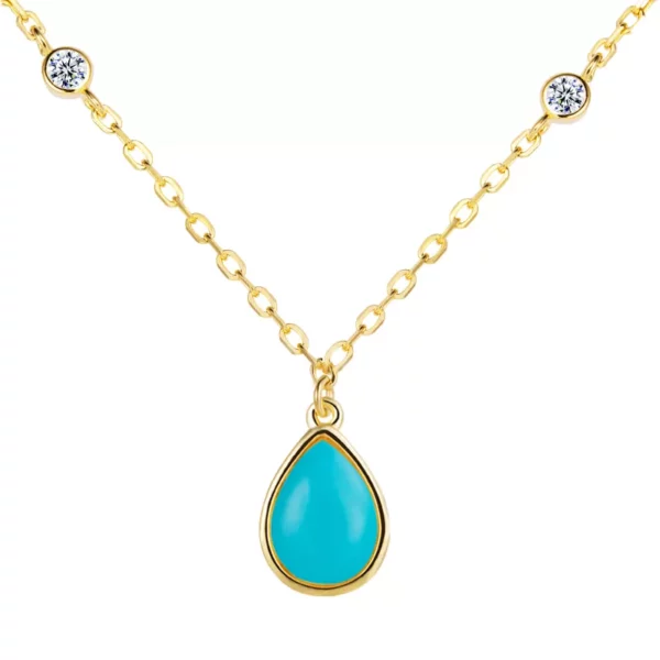 Stone Water Drop Necklace - Image 3