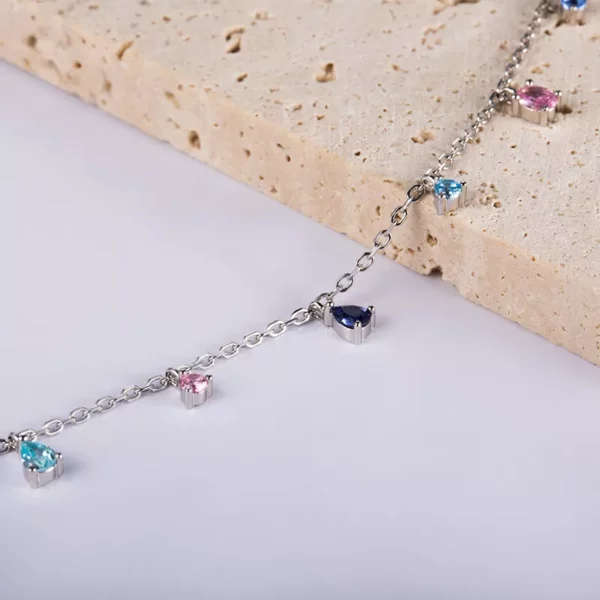 Light Color Cz Anklet - Image 2