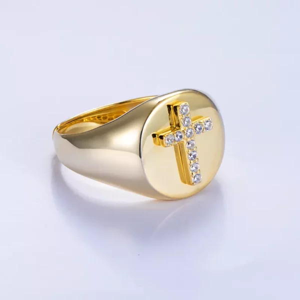 Signet Cross Ring - Image 2
